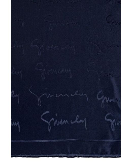 Givenchy Blue Square Silk Scarf