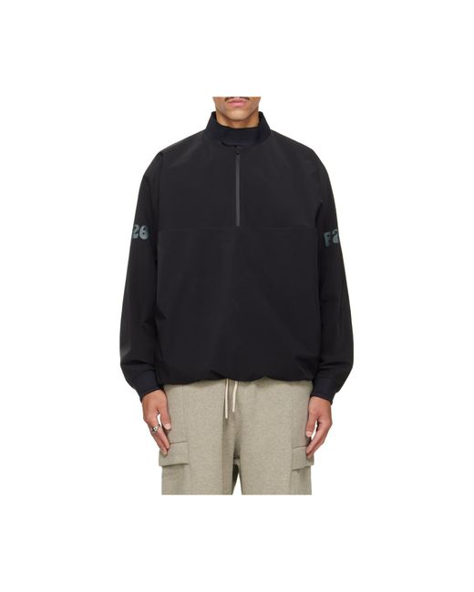 Fear Of God Black Half Zip Track Performance Jacket for men