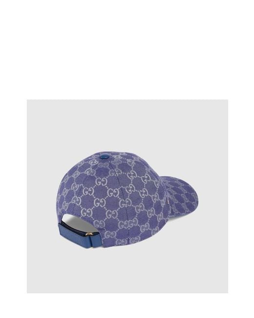 Gucci Blue Gg Detailed Baseball Cap for men