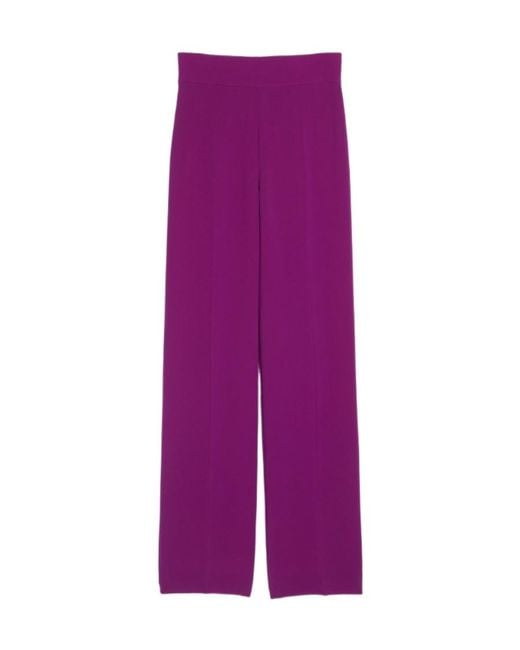 Max Mara Purple Livorno Wide-Leg Trousers