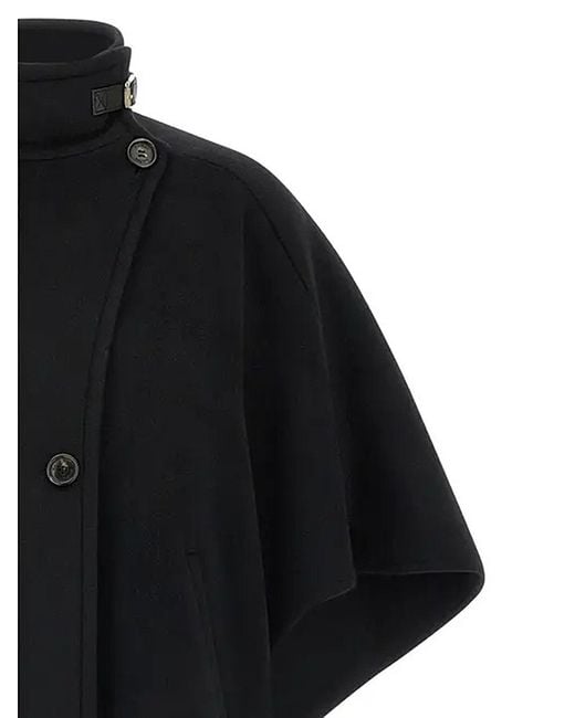 Max Mara Black Derrik High Neck Cape
