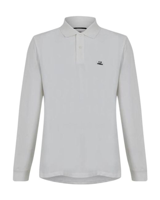 C P Company Gray Logo Polo Shirt for men