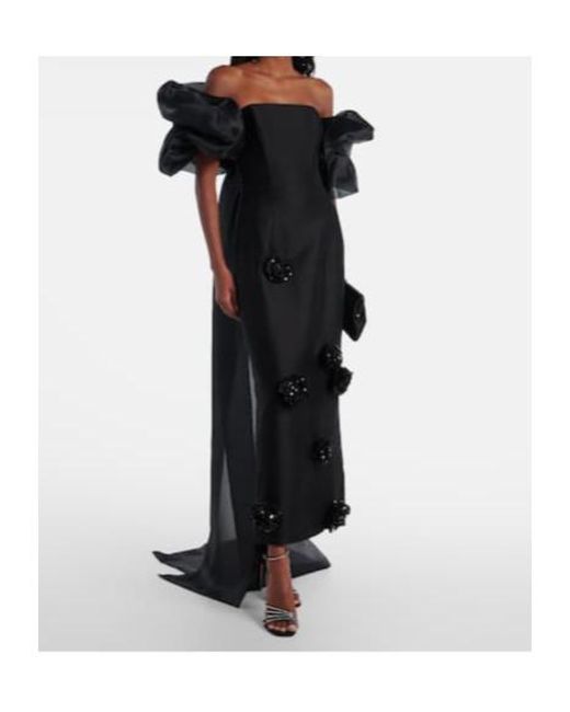 Leo Black Zayna Sequined Gown And Cape Set