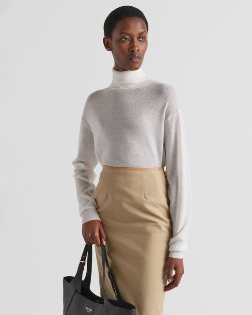 Prada White Cashmere Turtleneck
