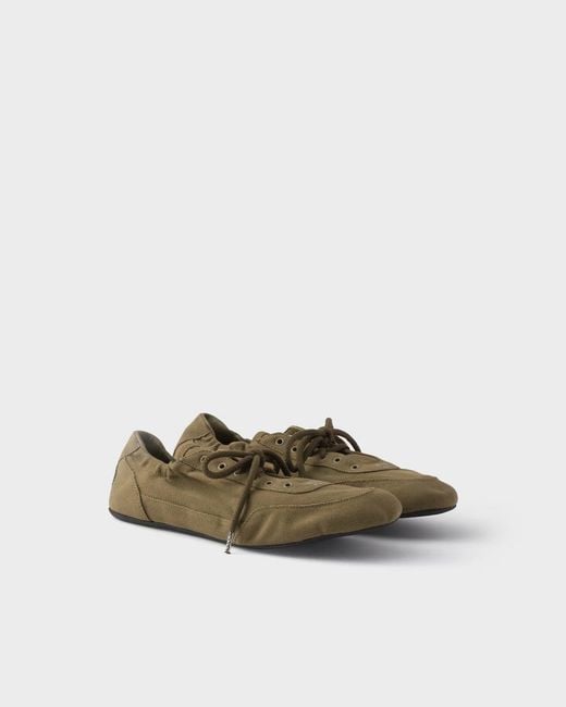 Prada Green Collapse Lace-Up Sneakers