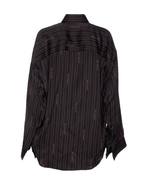 Balenciaga Black Logo Detailed Long-Sleeve Shirt