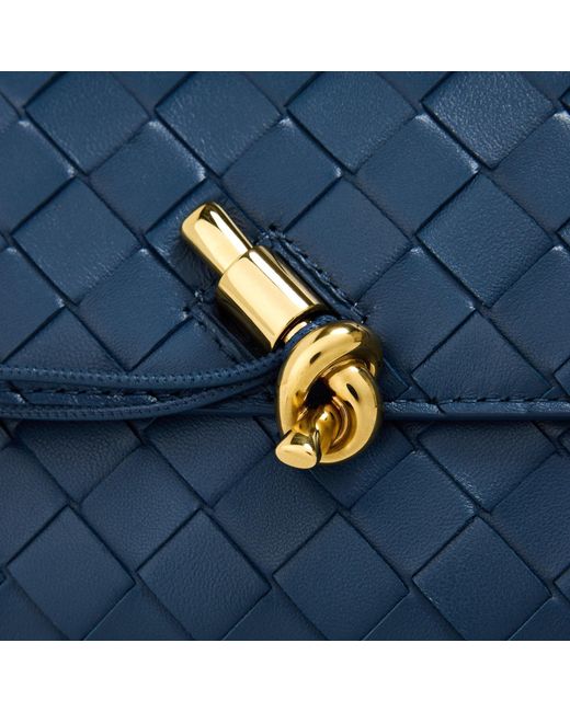Bottega Veneta Blue Lambskin Clutch