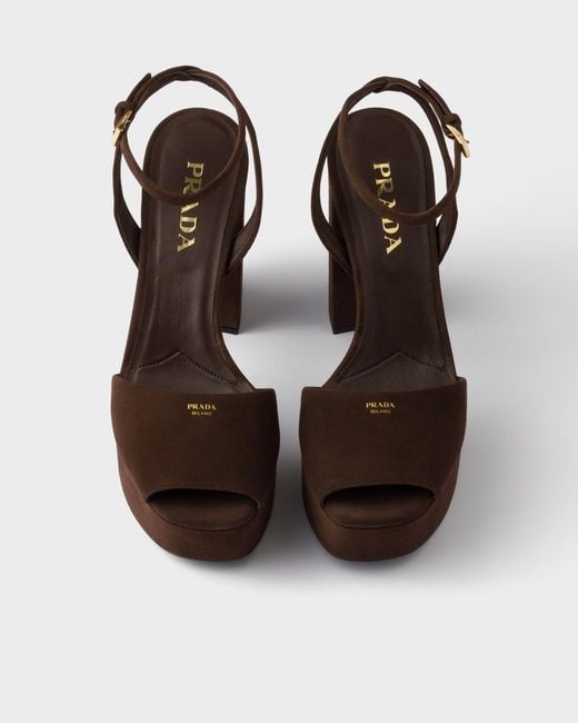 Prada Black Suede Platform Sandals