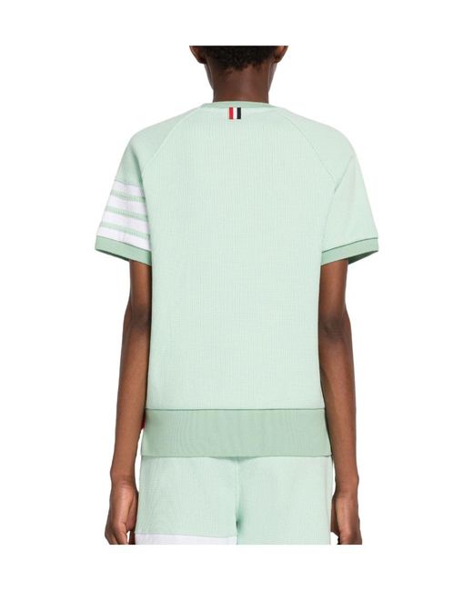 Thom Browne Green 4-Bar Stripe Crewneck T-Shirt
