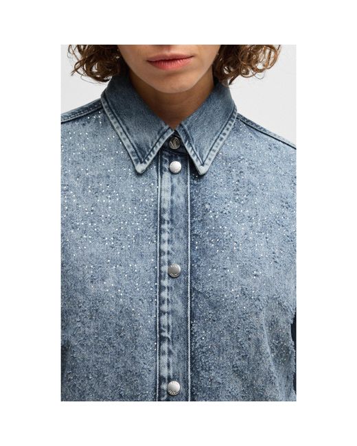 Boss Blue Pointcollar Denim Longsleeve Shirt