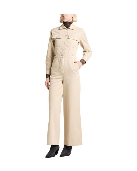 Weekend by Maxmara Natural Solid Color Long-Sleeve Jumpsuit