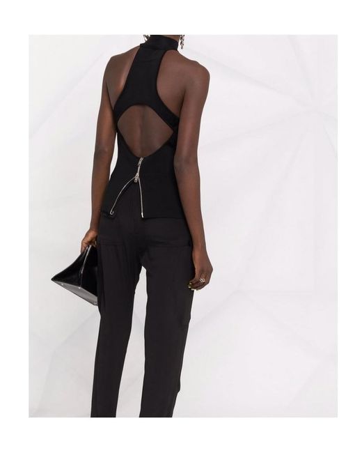 Givenchy Black Open Back Cut-Out Sleeveless Top