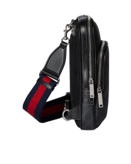 Gucci Black Small Gg Supreme Crossbody Bag for men