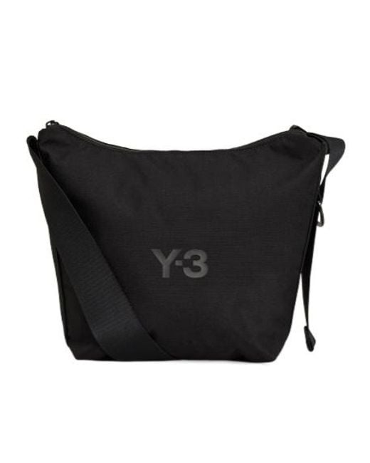 Y-3 Black Logo Printed Small Crossbody Bag for men
