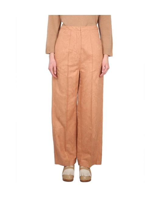 Alysi Multicolor Ajoure High-Waisted Wide-Leg Trousers