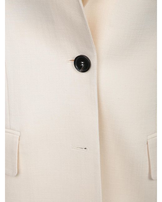 MSGM White Single-Breasted Tailored Blazer