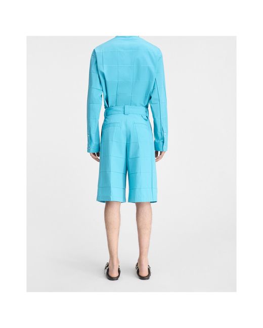 Jacquemus Blue Pleated Shorts for men