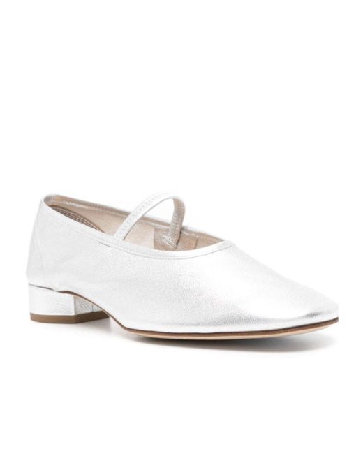 Aeyde White Mary Jane Flats
