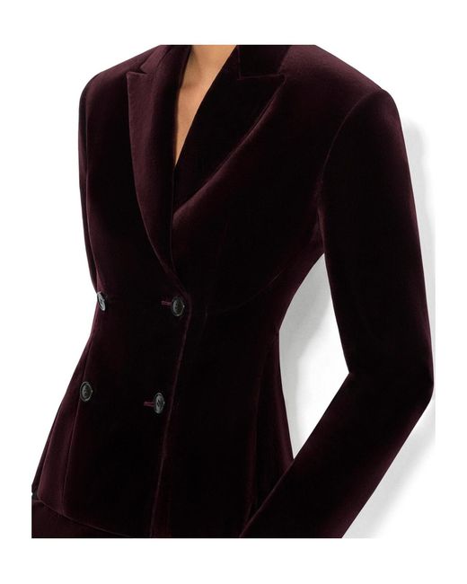 Alaïa Purple Cotton Velvet Double-Breasted Jacket