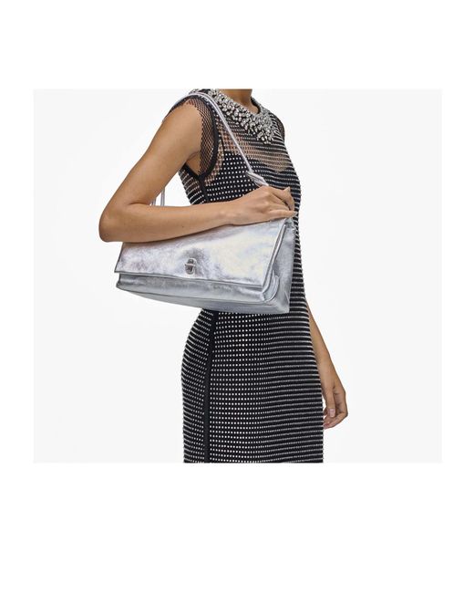 Marc Jacobs Gray The Metallic Large Dual Bag