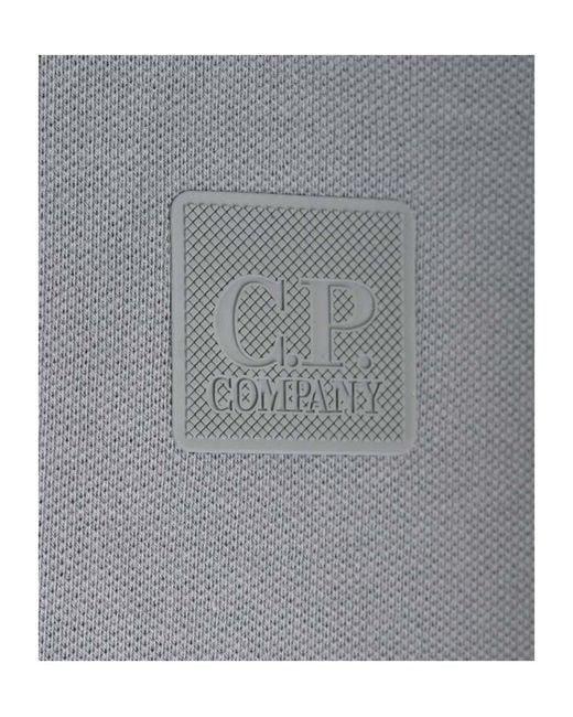 C P Company Gray Stretch Piquet Polo Shirt for men