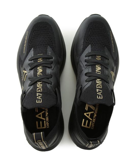 Emporio Armani Black Alture Logo-Print Low-Top Sneakers for men