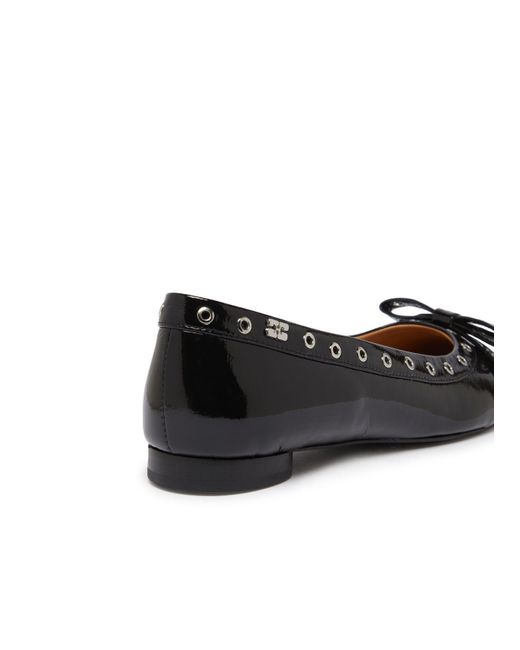 Ganni Black Square Toe Ballet Flats