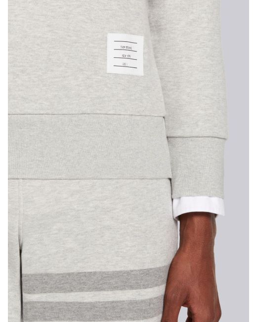 Thom Browne White Bar Crewneck Sweatshirt for men
