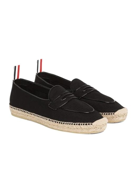 Thom Browne Black Varsity Penny Slip-On Espadrilles