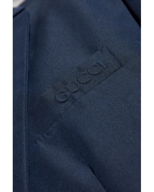 Gucci Blue Embossed Twill Jacket for men
