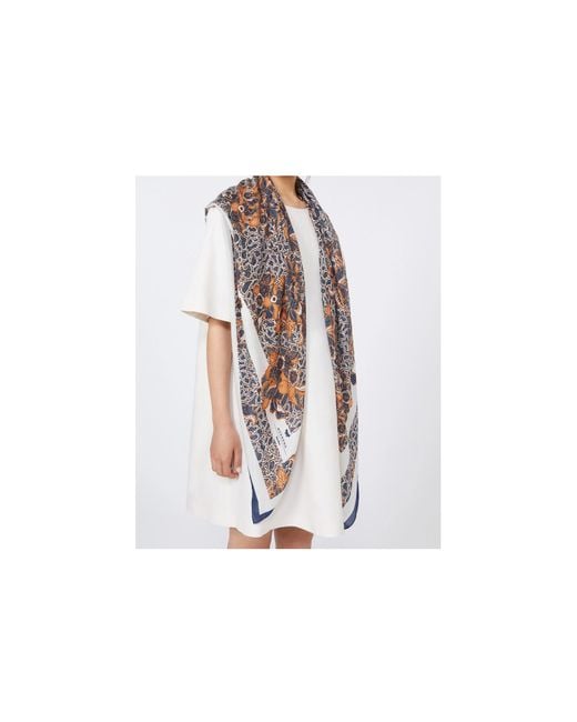Weekend by Maxmara Gray Modal And Silk Blend Scarf