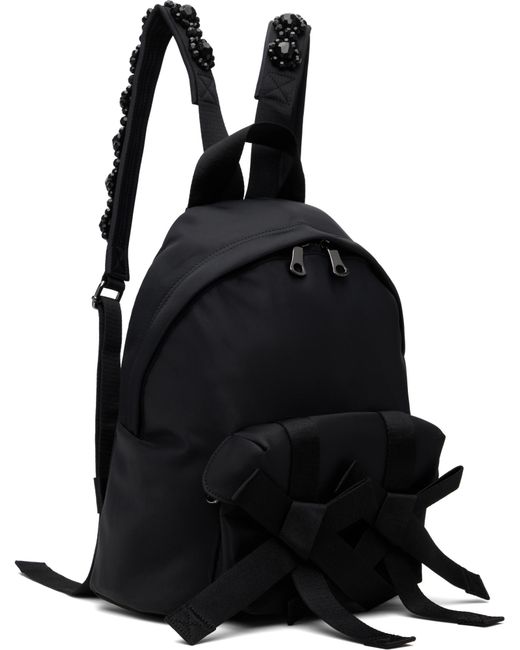 Simone Rocha Black Bow-Embellished Backpack for men