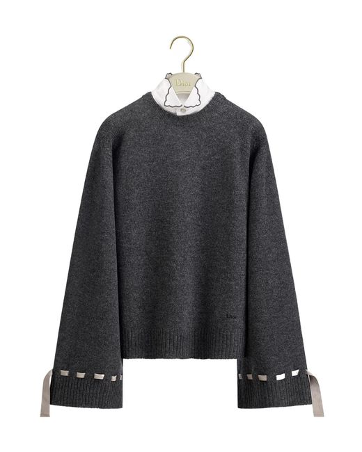 Dior Black Sweater With Removable Satin Collar