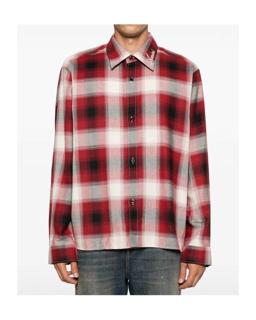 Amiri Red Checked Button-Up Shirt for men