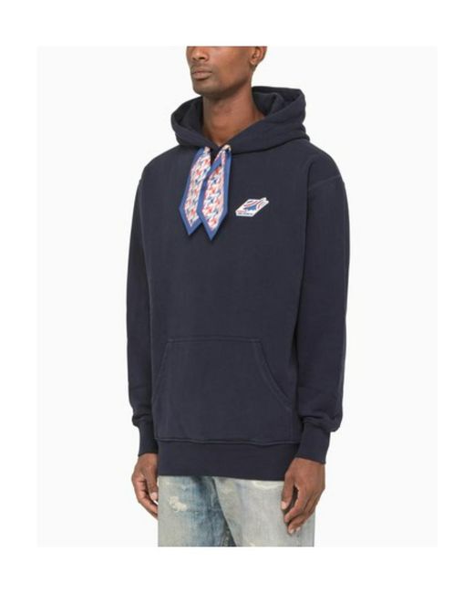 Casablanca Blue Logo Hooded Sweater for men