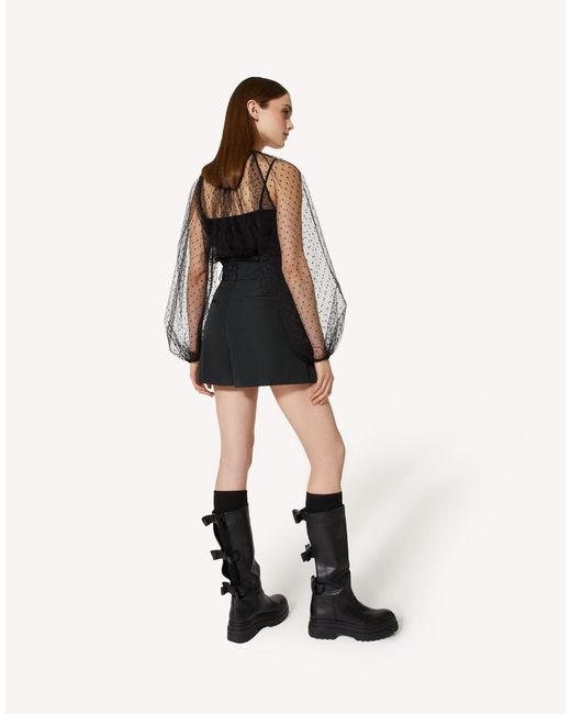 RED Valentino Black High Waist Bow Shorts