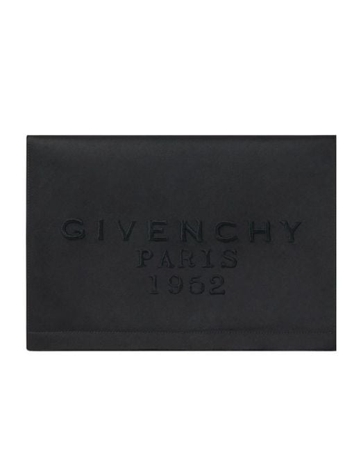 Givenchy Black Paris 1952 Signature Embroidered Clutch Bag