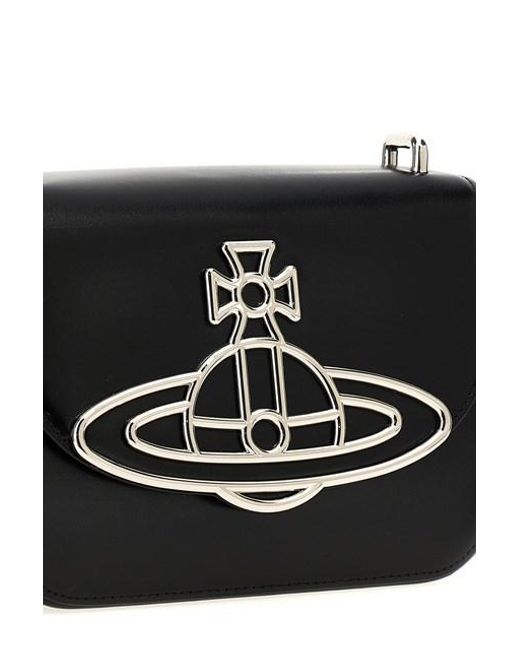 Vivienne Westwood Black Linda Orb-Plaque Crossbody Bag