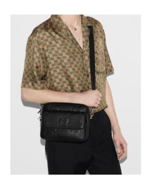 Gucci Black Jumbo Gg Small Crossbody Bag for men