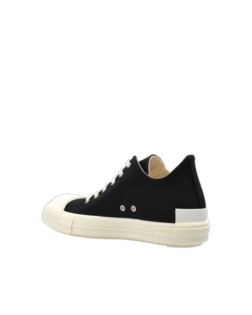Rick Owens Black Low Sneaks Lace-Up Sneakers for men