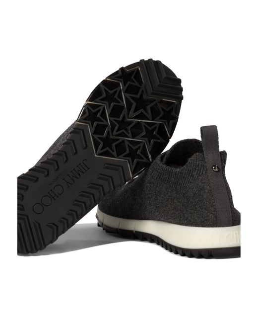 Jimmy Choo Black Knitted Sports Shoes
