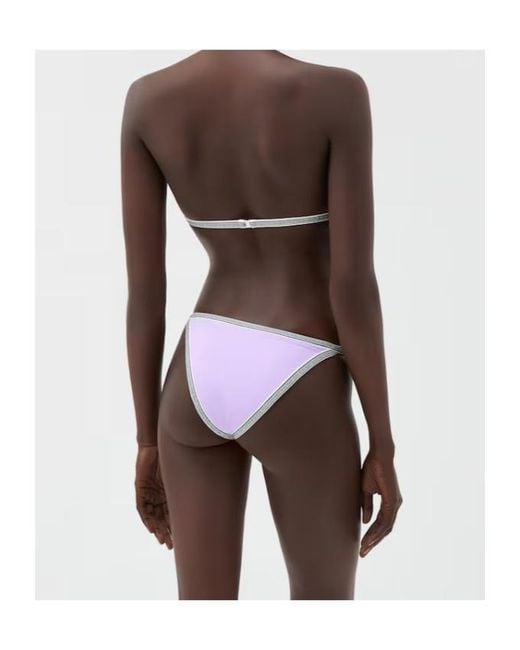 Versace Purple Greca-Motif Bikini Top