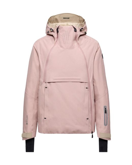 Moncler Women's Pink Ampay Gore-Tex Hooded Padded Ski Jacket