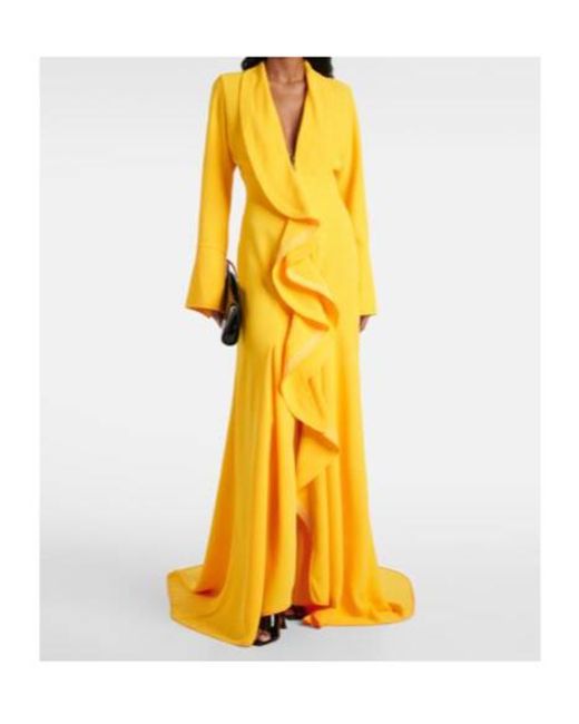 Maticevski Yellow Jupiter Draped Gown