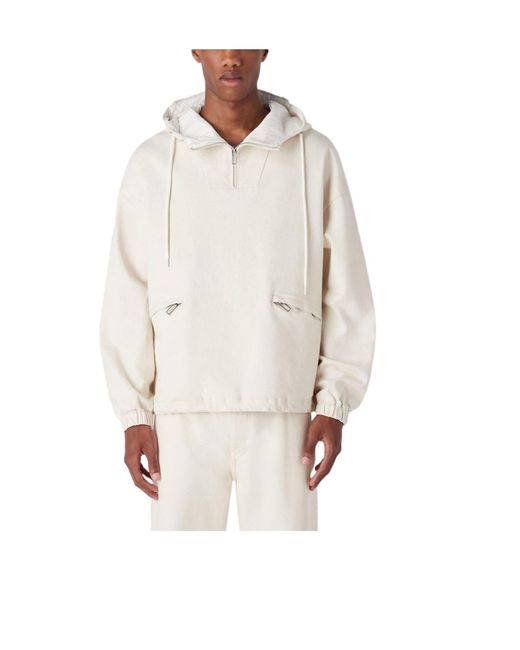 Emporio Armani Pink Quarter Zip Hooded Jacket for men