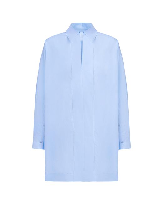 Dondup Blue Polo-Neck Shirt Dress