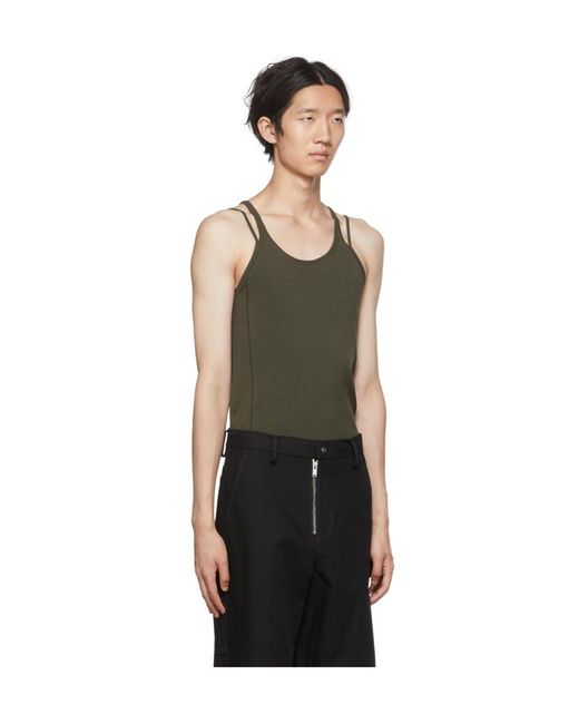 Dion Lee Black Density Double-Strap Tank Top for men