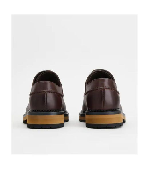 Tod's Brown Leather Lace-Up Oxford Shoes for men