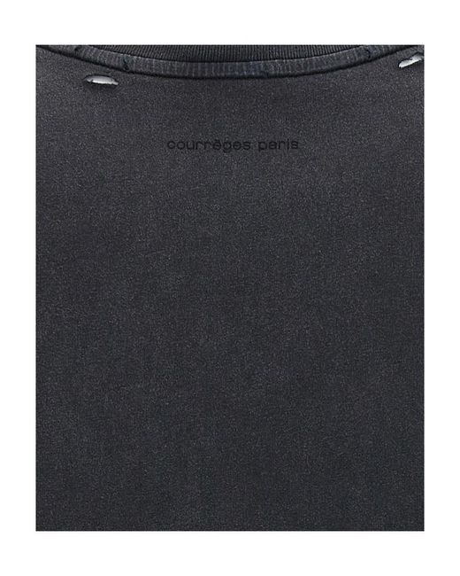Courreges Black Cotton T-shirt