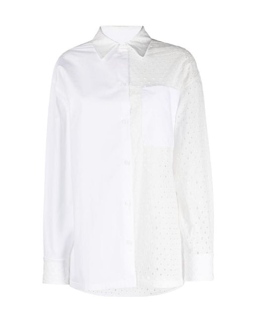 KENZO White Broderie Anglaise Long-Sleeved Shirt